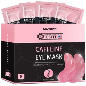 imageUnder Eye Patches 25 Pairs Caffeine Eye Masks for Dark Circles Puffy Eyes Undereye Bags Collagen Eye Patches for Wrinkles and Puffiness Skin Care Gift for HerPink 8 Pairs