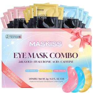 imageUnder Eye Patches 28 Pairs 4 Colors Eye Masks Gift Set for Dark Circles Puffy Eyes Undereye Bags and Wrinkles Puffiness Skin Care Gift Set for Bachelorette Party FavorsGift Set 24 Pairs
