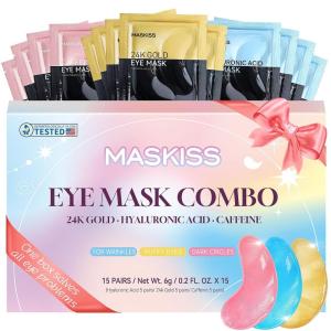 imageUnder Eye Patches 28 Pairs 4 Colors Eye Masks Gift Set for Dark Circles Puffy Eyes Undereye Bags and Wrinkles Puffiness Skin Care Gift Set for Bachelorette Party FavorsGift Set 15 Pairs